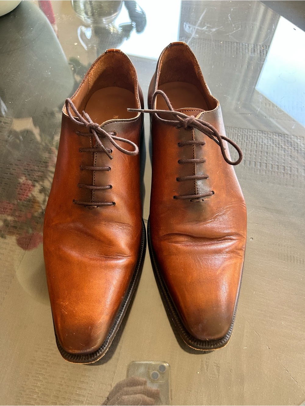 Men's Mezlan Brown Leather Oxford Shoes - size 9